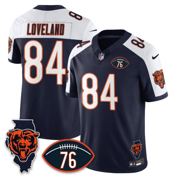 Chicago Bears Honor Steve McMichael Jersey – All Stitched – Alternate – Colston Loveland – 84 Jersey