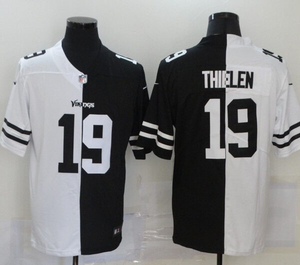 Men’s Minnesota Vikings #19 Adam Thielen White Black Peaceful Coexisting 2020 Vapor Untouchable Stitched NFL Nike Limited Jersey