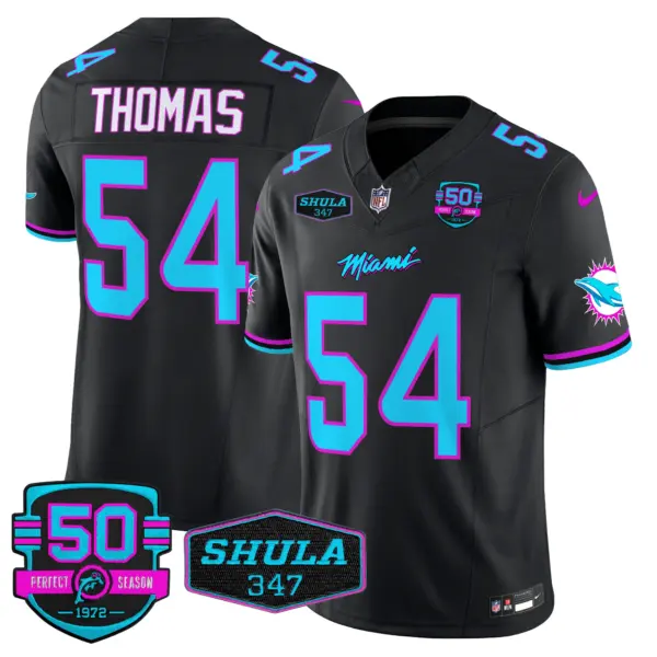 Mens Miami Dolphins Miami Vice Vapor Limited Jersey V4 Zach Thomas Jersey Black