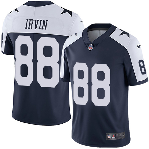 Nike Dallas Cowboys #88 Michael Irvin Navy Blue Thanksgiving Men’s Stitched NFL Vapor Untouchable Limited Throwback Jersey