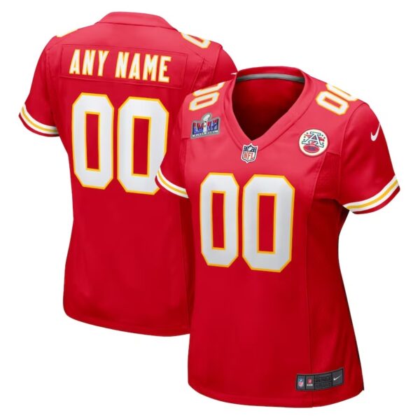 Kansas City Chiefs Nike Super Bowl LVIII Patch Custom Game Jersey – Red