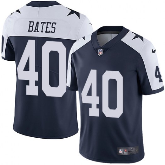 Men’s Nike Dallas Cowboys #40 Bill Bates Navy Blue Vapor Untouchable Limited Throwback Alternate Jersey