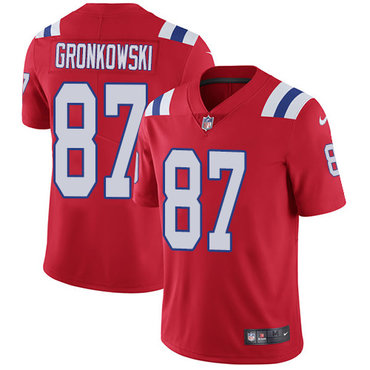Nike New England Patriots #87 Rob Gronkowski Red Alternate Men’s Stitched NFL Vapor Untouchable Limited Jersey