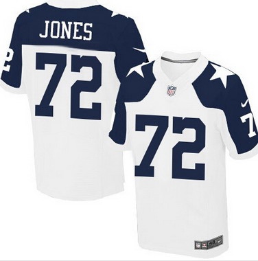 Men’s Dallas Cowboys #72 Ed Jones White Thanksgiving Retired Player NFL Nike Elite Jersey