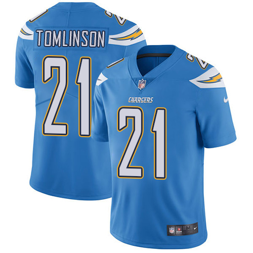 Nike San Diego Chargers #21 LaDainian Tomlinson Electric Blue Alternate Men’s Stitched NFL Vapor Untouchable Limited Jersey