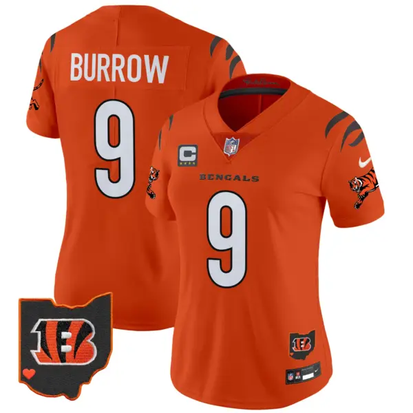 Womens Cincinnati Bengals 2024 Vapor Limited Jersey Joe Burrow Jersey Orange