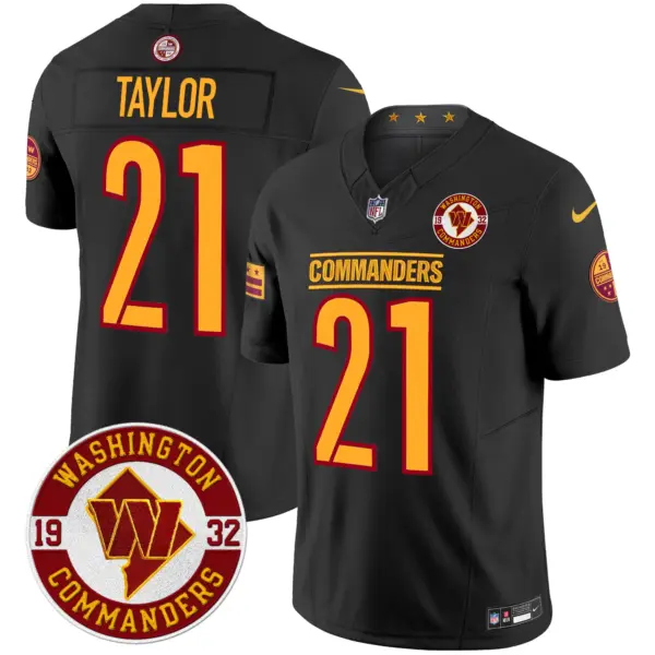 Mens Washington Commanders 2024 Vapor Limited Jersey Est 1932 Patch Sean Taylor Jersey Black