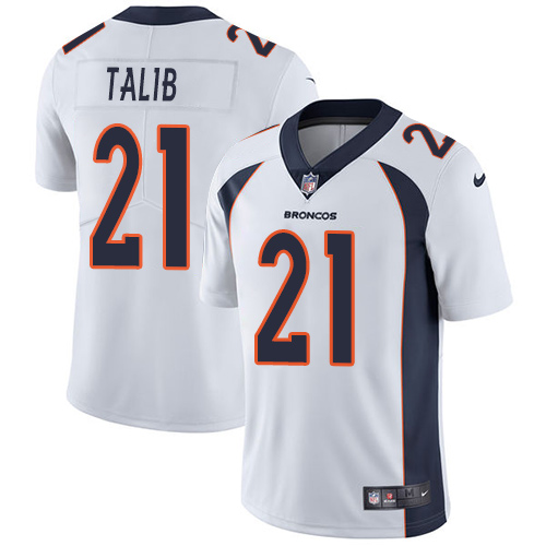 Nike Denver Broncos #21 Aqib Talib White Men’s Stitched NFL Vapor Untouchable Limited Jersey