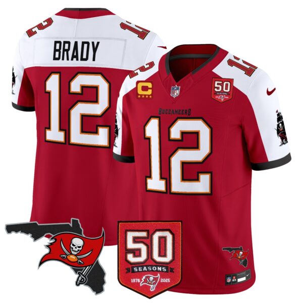 Tampa Bay Buccaneers ’76 Vapor Limited Jersey – All Stitched N1 – Red Alternate – Tom Brady Jersey