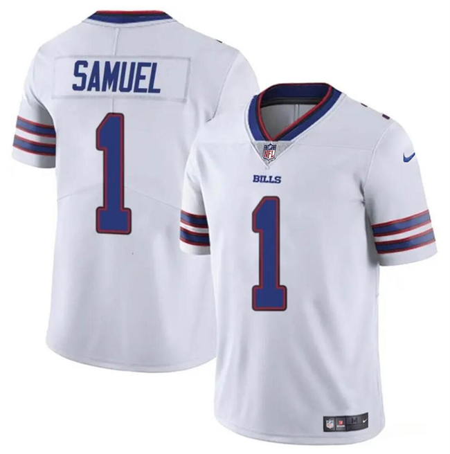 Men’s Buffalo Bills #1 Curtis Samuel White Vapor Untouchable Limited Football Stitched Jersey
