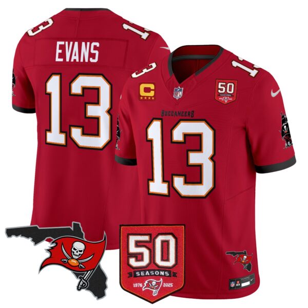 Tampa Bay Buccaneers ’76 Vapor Limited Jersey – All Stitched N1 – Red – Mike Evans Jersey