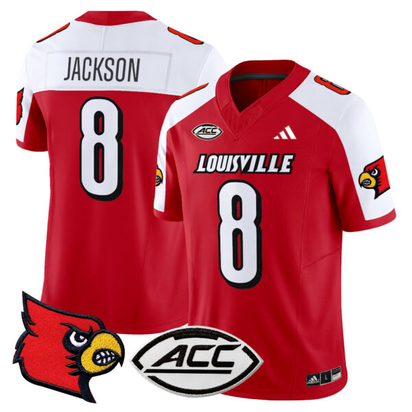 Men’s Louisville Cardinals 2024 Vapor Limited Jersey – All Stitched – Red Alternate – Lamar Jackson