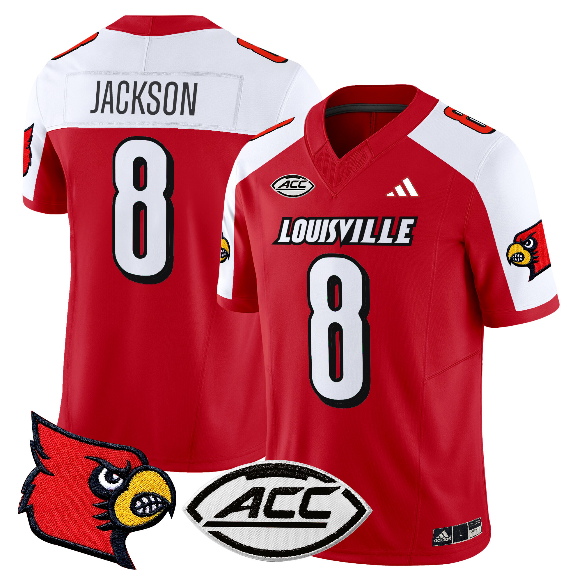 Men’s Louisville Cardinals 2024 Vapor Limited Jersey – All Stitched – Red Alternate – Lamar Jackson