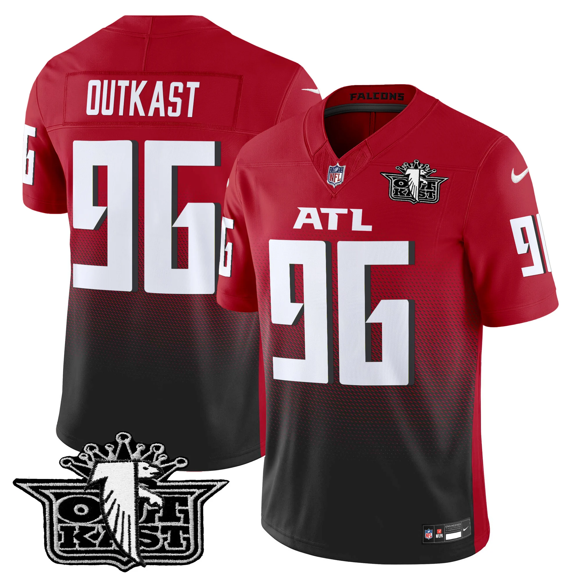 Mens Outkast X Atlanta Falcons 2024 Vapor Limited Jersey V2 Outkast Jersey Red