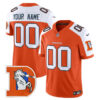 Denver Broncos ACTIVE PLAYER Custom Orange 2024 FUSE V2 Throwback Vapor Limited Stitched Football Jersey 1