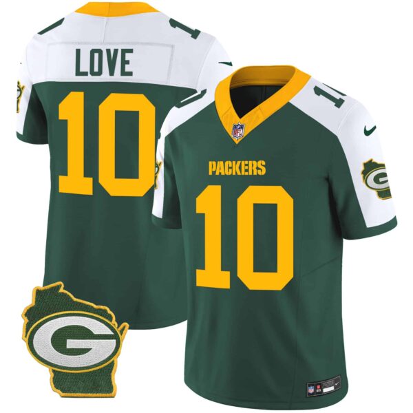 Men’s Packers Home Patch Vapor Jersey V3 – All Stitched – Alternate – Jordan Love