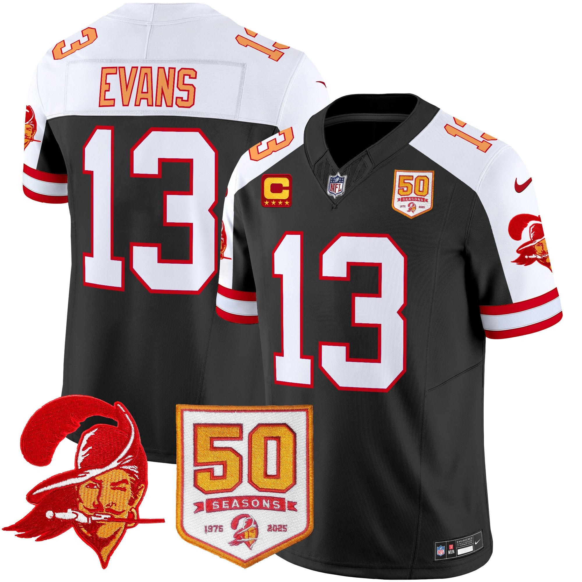 Tampa Bay Buccaneers ’76 Vapor Limited Jersey – All Stitched N1 – Black Aternate – Mike Evans Jersey