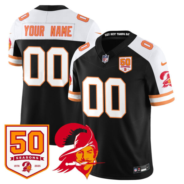 Tampa Bay Buccaneers ’76 Vapor Limited Custom Jersey – All Stitched Men Black Alternate Jersey