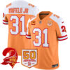 Men’s Tampa Bay Buccaneers Throwback 50th Season Patch Vapor Limited Jersey – All Stitched Creamsicle Aternate Antoine Winfield Jr. Jersey