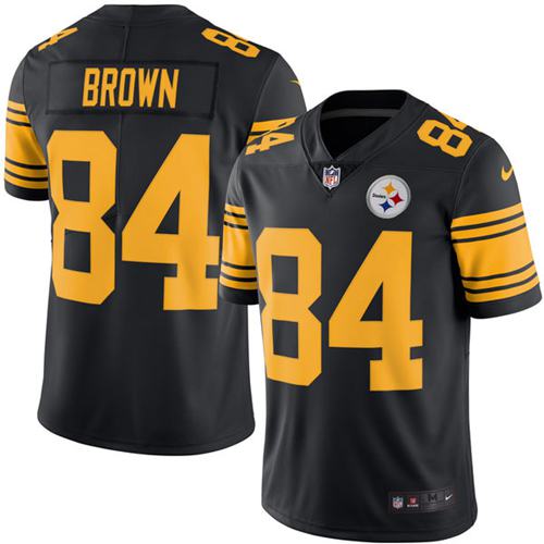 Nike Steelers #84 Antonio Brown Black Men’s Stitched NFL Limited Rush Jersey
