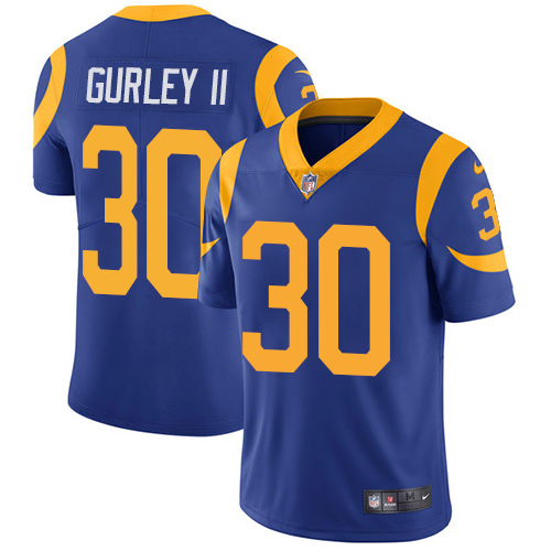 Nike Los Angeles Rams #30 Todd Gurley II Royal Blue Alternate Men’s Stitched NFL Vapor Untouchable Limited Jersey