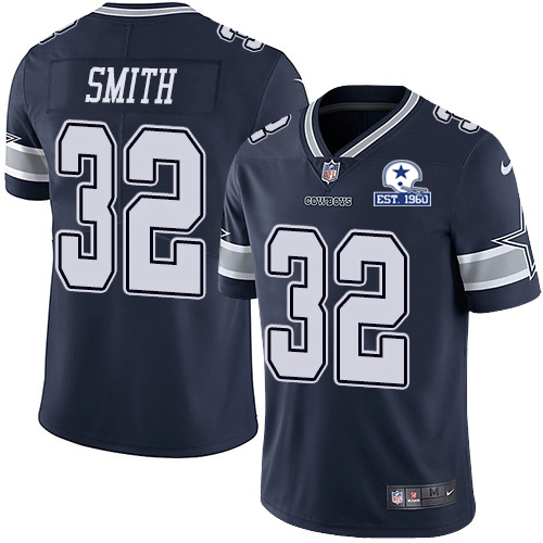 Nike Cowboys #32 Saivion Smith Navy Blue Team Color Men’s Stitched With Established In 1960 Patch NFL Vapor Untouchable Limited Jersey