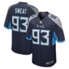 Tennessee Titans #93 T’vondre Sweat Team Game Jersey Navy