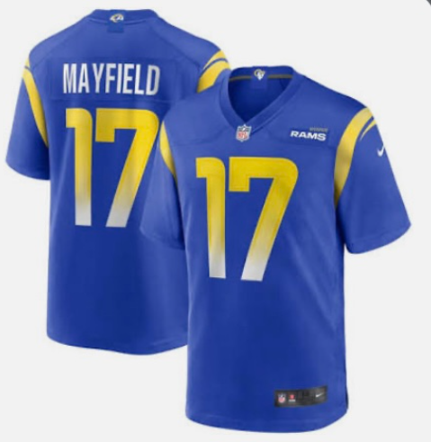 Men’s Los Angeles Rams #17 Baker Mayfield Royal Vapor Untouchable Limited Stitched Football Jersey