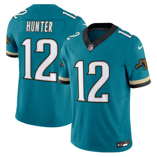 Men’s Jacksonville Jaguars Throwback Vapor Limited Jersey – All Stitched Teal Travis Hunter Jersey