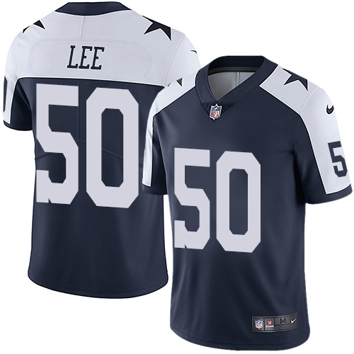 Nike Dallas Cowboys #50 Sean Lee Navy Blue Thanksgiving Men’s Stitched NFL Vapor Untouchable Limited Throwback Jersey