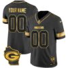 Packers Home Patch Gold Vapor Custom Jersey – All Stitched – Men – Black Gold