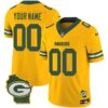 Packers Home Patch Vapor Custom Jersey V3 – All Stitched – Men – Gold