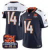 Mens Denver Broncos 3 Time Champions Patch Vapor Limited Jersey Coutland Sutton Jersey Navy Alternate
