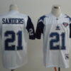 Dallas Cowboys #21 Deion Sanders White Thanksgivings 75TH Throwback Jersey