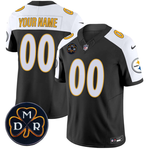 Steelers DMR Patch Vapor Limited Custom Jersey – All Stitched – Men – Black Alternate