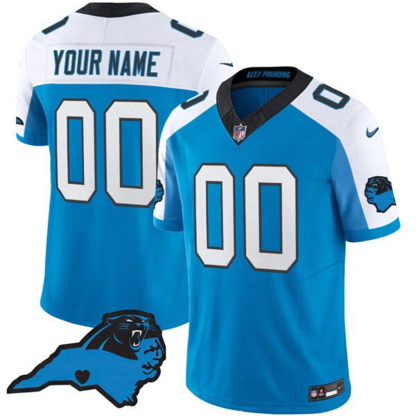 Panthers Vapor Limited Custom Jersey – Carolina Patch – All Stitched Men Blue Alternate Jersey