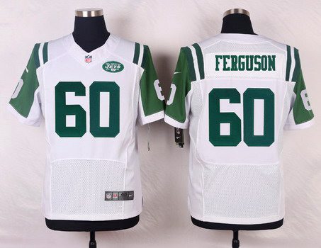 Men’s New York Jets #60 D’Brickashaw Ferguson White Road NFL Nike Elite Jersey