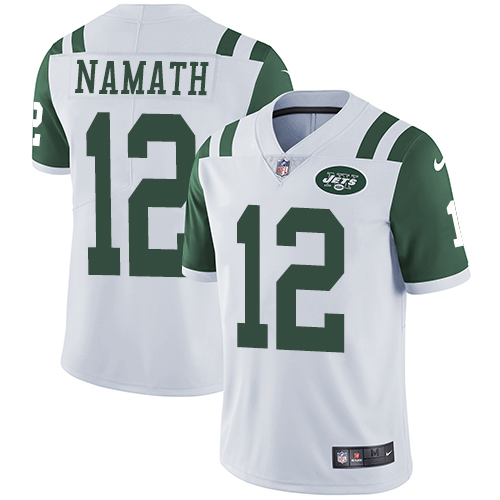 Nike New York Jets #12 Joe Namath White Men’s Stitched NFL Vapor Untouchable Limited Jersey