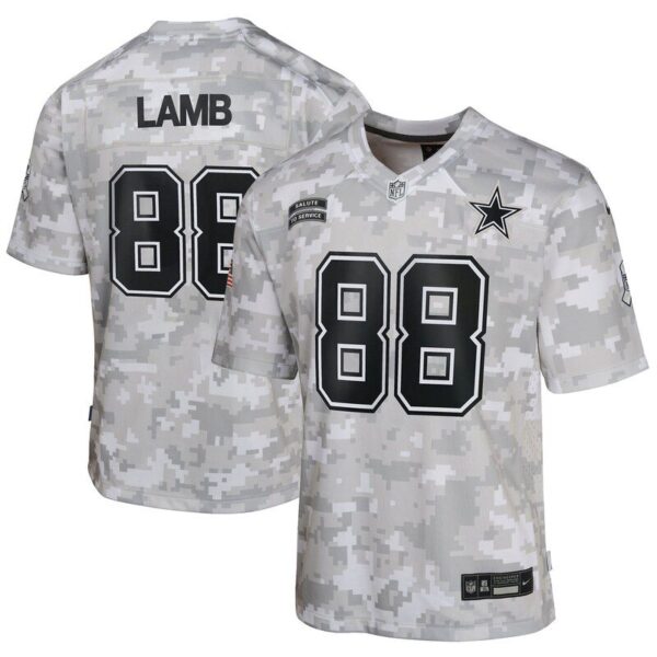 Ceedee Lamb Dallas Cowboys Youth 2024 Salute To Service Game Jersey Arctic Camo