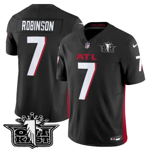 Mens Outkast X Atlanta Falcons 2024 Vapor Limited Jersey V2 Bijan Robinson Jersey Black