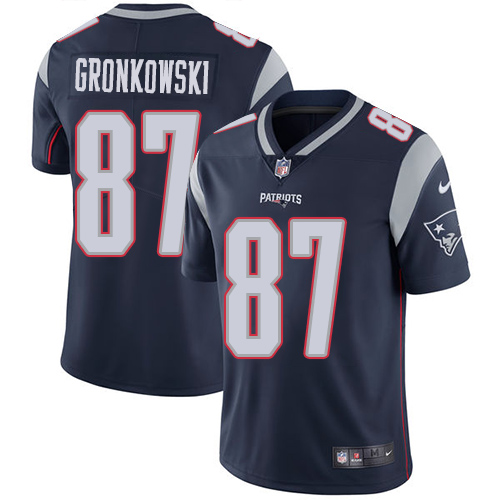Nike New England Patriots #87 Rob Gronkowski Navy Blue Team Color Men’s Stitched NFL Vapor Untouchable Limited Jersey