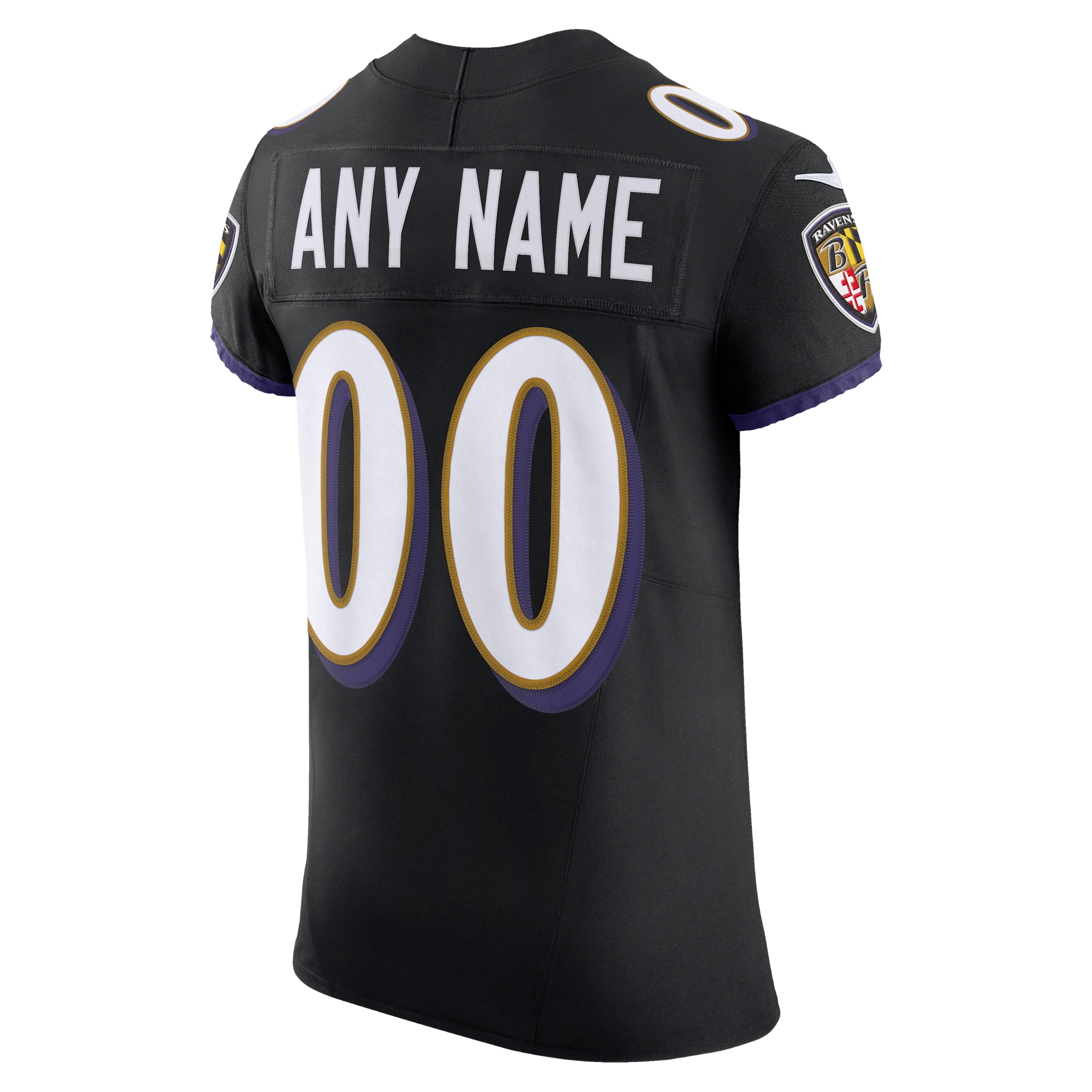 Baltimore Ravens Nike Vapor FUSE Elite Custom Jersey Black - Image 3