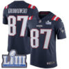 Men’s New England Patriots #87 Rob Gronkowski Navy Blue Nike NFL Rush Vapor Untouchable Super Bowl LIII Bound Limited Jersey