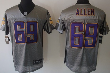 Nike Minnesota Vikings #69 Jared Allen Gray Shadow Elite Jersey