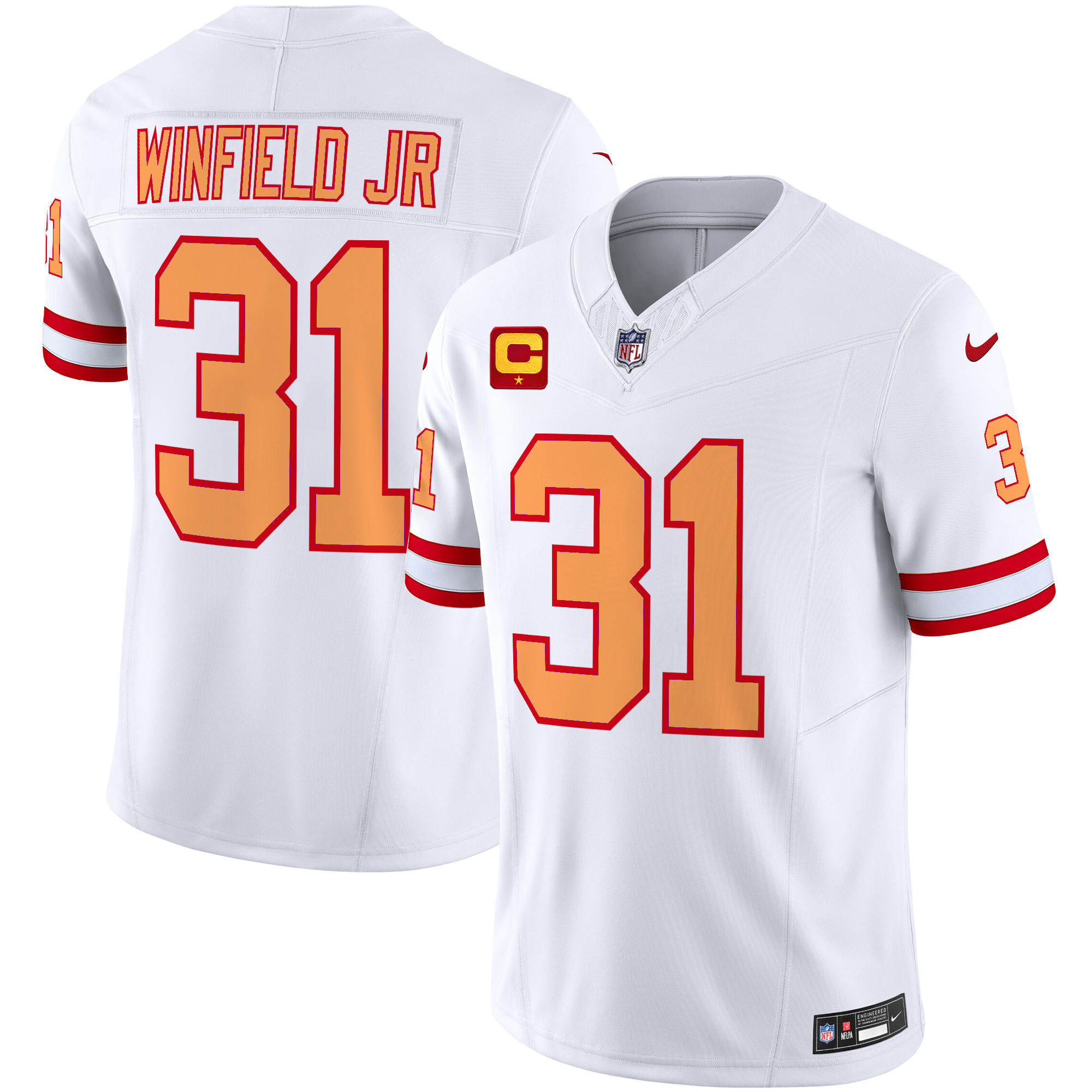 Men’s Tampa Bay Buccaneers Throwback Vapor Limited Jersey V2 – All Stitched – White – Antoine Winfield Jr.