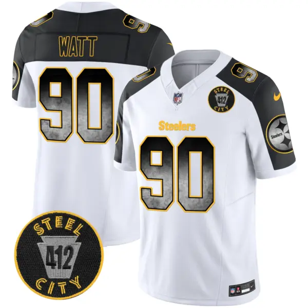 Mens Pittsburgh Steelers Arch Smoke 412 Patch Vapor Limited Jersey Tjwatt Jersey Inverted