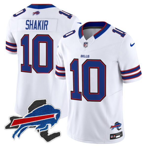 Men’s Bills New York Patch Vapor Limited Jersey – All Stitched White Khalil Shakir Jersey