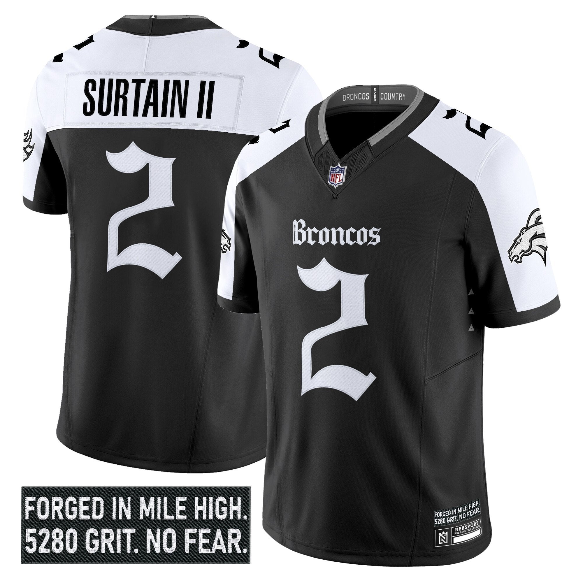 Denver Broncos ‘Gothic Mile High Shadows Edition’ Vapor Limited Jersey – All Stitched – Alternate – Patrick Surtain II Jersey