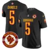 Mens Washington Commanders 2024 Vapor Limited Jersey Est 1932 Patch Jayden Daniels Jersey Black