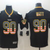 Nike Steelers 90 T.J. Watt Black USA Flag Fashion Limited Jersey